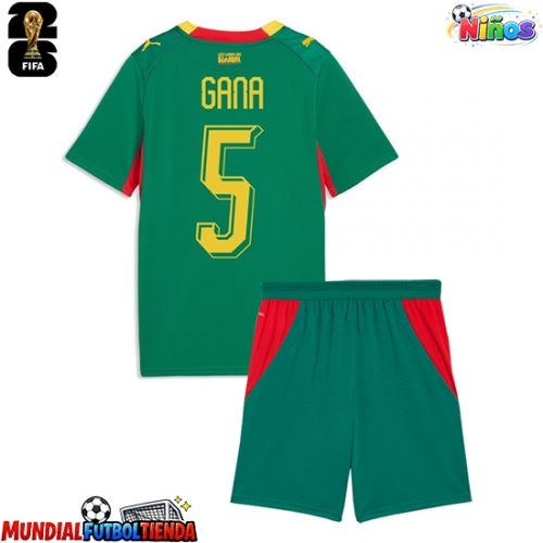 Camiseta Senegal Idrissa Gueye #5 Segunda Equipación Replica Mundial 2026 para niños mangas cortas (+ Pantalones cortos)